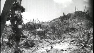 United States Marine Corp fire rifles trigger mortar and bazooka on Japanese eneHD Stock Footage [upl. by Atel362]