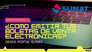 ¿COMO EMITIR TUS BOLETA DE VENTA ELECTRONICA DESDE PORTAL SUNAT  ¡AQUI TE ENSEÑO [upl. by Aldus]