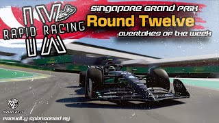 F1 23 TOP OVERTAKES OF THE WEEK RAPID RACING LEAGUE ROUND 12  SINGAPORE [upl. by Silsby232]