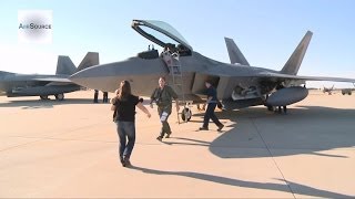 F22 Raptors  27th Fighter Squadron Returns to Langley [upl. by Kruter84]