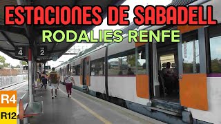 RODALIES RENFE Estaciones de SABADELL Trenes R4 y R12 Civia y 447 [upl. by Mouldon678]