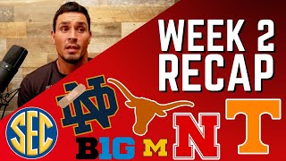 College Football WEEK 2 Recap  Troubling Notre Dame Trend  Texas amp Tennessee Flex Their Muscles [upl. by Eelyma]