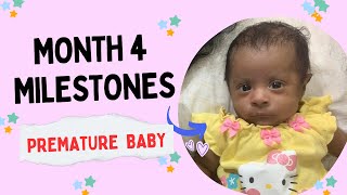 4th month MILESTONES OF PREMATURE BABY preemie prematurebaby pretermbaby preemiebaby milestones [upl. by Aikehs47]