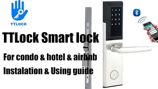 OS8810BLETTLock airbnb amp renting house department condo bluetooth smart lock Installation amp testing [upl. by Ajnat]