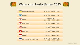 Wann sind Herbstferien 2023 [upl. by Adelaja936]