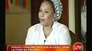 Piedad Cordoba dice que Uribe la pone en peligro [upl. by Gardie616]