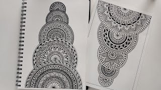 How to Draw Mandala Art  SemiCircle Mandala  How to draw Mandala for Beginners  Easy mandala [upl. by Arised193]