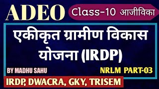 IRDP INTEGRATED RURAL DEVELOPMENT PROGRAM समेकित ग्राम विकास कार्यक्रमTRYSEM adeo cgpsc vyapam [upl. by Treat]