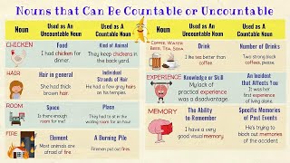 Nouns that Can Be Countable and Uncountable in English [upl. by Harli]