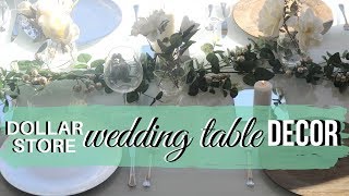 DIY DOLLAR STORE WEDDING TABLE DECOR tutorial [upl. by Ruddy]