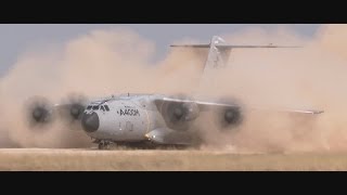 Airbus Group  A400M Heavy Airlifter Completed Unpaved Runway Trials 1080p [upl. by Eednim675]