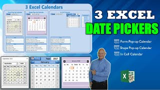 How To Add 3 Different Date Picker Calendars in Microsoft Excel Free Download [upl. by Yrok454]