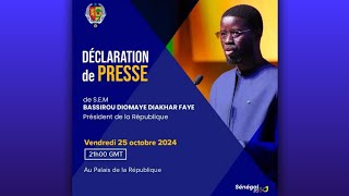 Urgent🛑 Déclaration de Presse de SEM BASSIROU DIOMAYE DIAKHAR FAYE sadresse à la nation [upl. by Dohsar]