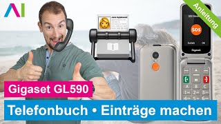 Gigaset GL590  Telefonbuch Einträge erstellen • 📱 • 📇 • 👤 • Anleitung  Tutorial [upl. by Erdnaet]