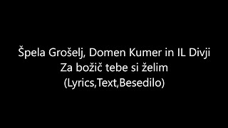 Špela Grošelj Domen Kumer in IL Divji  Za božič tebe si želim Lyrics Text Besedilo [upl. by Uzziel]