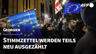 Stimmzettel in Georgien werden teilweise neu ausgezählt  AFP [upl. by Kcinomod]