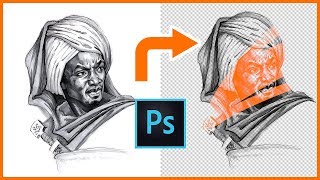 How to Extract Pencil Sketches and Line Art  Photoshop CC 2018 [upl. by Htir]