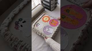 Summer mug rugs 🌞🫧crafty diycrafts punchneedleart punchneedleembroidery [upl. by Fanchan]