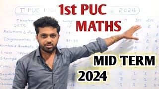 Plan Your 8080 in Maths  1st PUC Mid Term Mathematics Blueprint 2024  Important Chapters [upl. by Wachter]