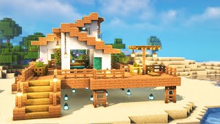 How to Build a Beach House in Minecraft REMASTERED [upl. by Ardnahs]