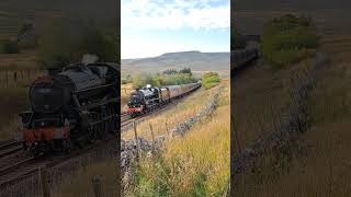 Black 5 44871 approaching the sumit at AisGill on the Dalesman 190924 [upl. by Yroffej980]