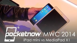 iPad mini vs Huawei MediaPad X1  MWC 2014  Pocketnow [upl. by Joyan]