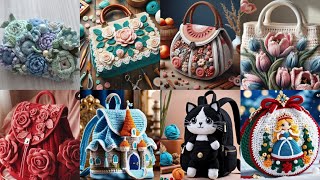 TOP 50 FANTASTIC ATTRACTIVE BEAUTIFUL EASY TRENDY CROCHET HANDBAGS SHOULDER BAGS TOTE BAG DESIGN [upl. by Nacnud]