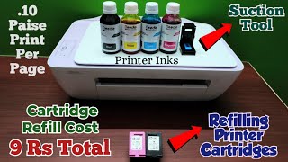 How to refill HP deskjet printer cartridge  प्रिंटर में इंक कैसे भरे  Ink refilling in printerhp [upl. by Majka]