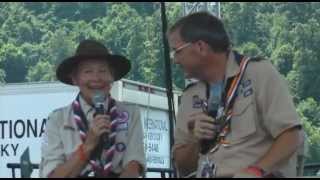 BadenPowells granddaughter Gill Clay interviewed at 2013 BSA National Jamboree [upl. by Eanert768]