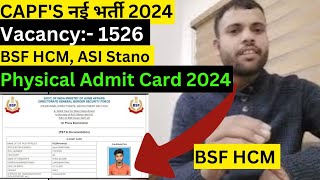 BSF HCM Physical Date 2024  BSF HCM Admit Card 2024  BSF HCM ASI STANO Physical kab Hoga BSF ASI [upl. by Fosdick]