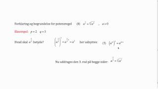 Potensregneregler  brøktal som eksponent [upl. by Ahsratan]