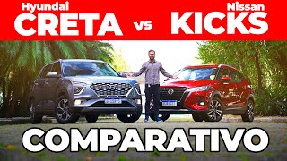 COMPARATIVO HYUNDAI CRETA 10 TURBO VS NISSAN KICKS 16 FLEX [upl. by Gannes]