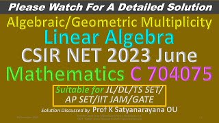 CSIR NET 2023 June AlgebraicGeom Multiplicity C 704075 Soln Discussed by Prof K Satyanarayana OU [upl. by Noleta817]