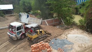 Completed 100 This project by Dozer D20 amp Truck 5T pushing soil to make a new house [upl. by Cantlon438]