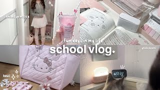 school days in my life🖇️ come with me to school photo booth ballet amp badminton grwm [upl. by Joelie]