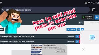 how to add mod pack in aternos servermincraftgame minecraftmcpe mcpehindi [upl. by Darby]