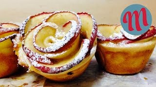 Rosas de tarta de manzana con hojaldre o pasta brisa [upl. by Seraphim]