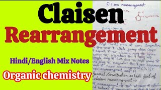 Claisen Rearrangement in Hindi Notes  MSc 2Sem Organic Chemistry in Hindi Notes  Easy language [upl. by Hole]