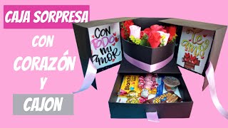 Gift Box  Caja sorpresa con cajon y corazon  DIY [upl. by Liahkim140]