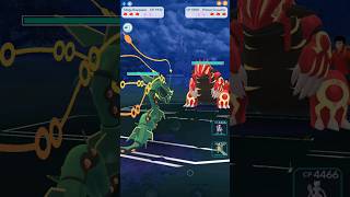 High cp MEGA RAYQUAZA vs PRIMAL GROUDON in POKEMON GO [upl. by Yrot]