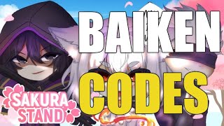 ROBLOX BAIKEN SAKURA STAND CODES 🎁 HOW TO REDEEM [upl. by Ramas]