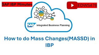 SAP IBP MinutesMASSD in IBPHow to do Mass changes in IBPManage Master dataSAP IBPEDWS478 [upl. by Noyahs616]