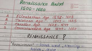 Renaissance periodlec 3 history of English literature net pgt tgt [upl. by Auvil254]