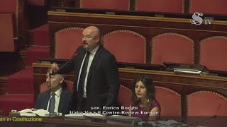 Senato duro battibecco CasellatiBorghi in aula seduta sospesa [upl. by Anitnauq476]