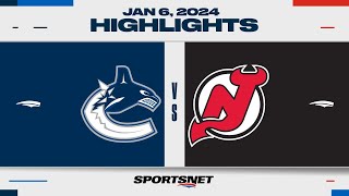 NHL Highlights  Canucks vs Devils  January 6 2024 [upl. by Nosyarg165]