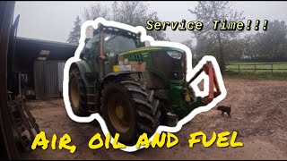 John Deere 6210R engine service [upl. by Nibas842]