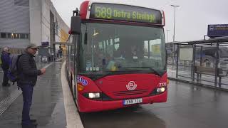 Sweden Stockholm bus 589 ride from Arlanda Airport to Märsta Station [upl. by Somerville696]