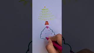 How to draw a Christmas tree easy shorts art drawing creativeart [upl. by Etam]