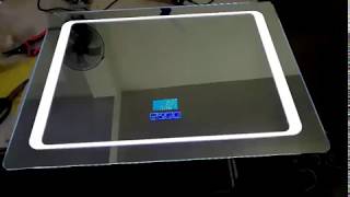 32x24inch bathroom mirror with led light sensor touch defogger clock [upl. by Llehsar]