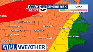 North Carolina Forecast Level 3 storm risk for central NC feelslike temps up to 107 degrees [upl. by Tennies]